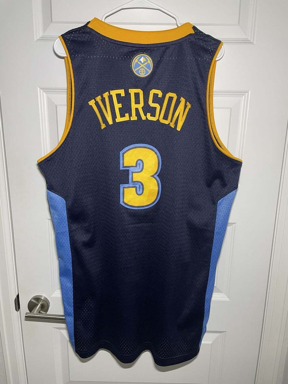 Vintage Retro Adidas NBA Iverson Denver Nuggets #3 Swingman Jersey Length +2 EUC